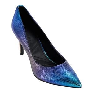 Karl Lagerfeld Women's Royale High Heel Pumps Blue Multi Lizard Size 10